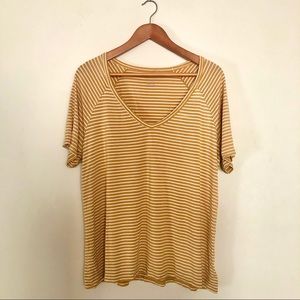 American Eagle Soft & Sexy Striped V Neck Tee
